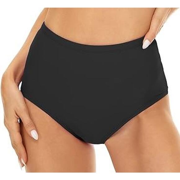 AFRM Women's Tummy Control High Waist Mesh Bikini Bottoms Black Size XS - Picture 1 of 6